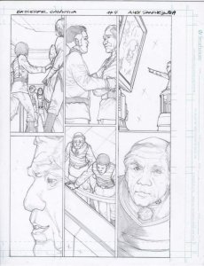 Battlestar Galactica #4 pg 19 Original Penciled art ALEX SANCHEZ Commander Adama 