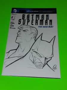 2013 Batman Superman 1 Blank Cover Original art by AW unknown artist NM