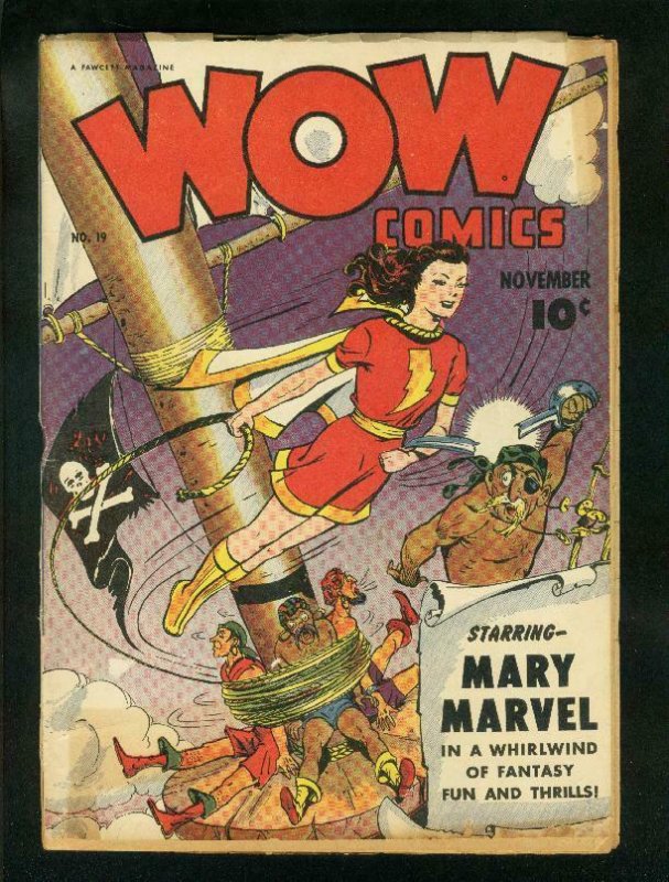 WOW COMICS #19 1943-MR SCARLET-PIRATE COVER-MARY MARVEL- good+ G+