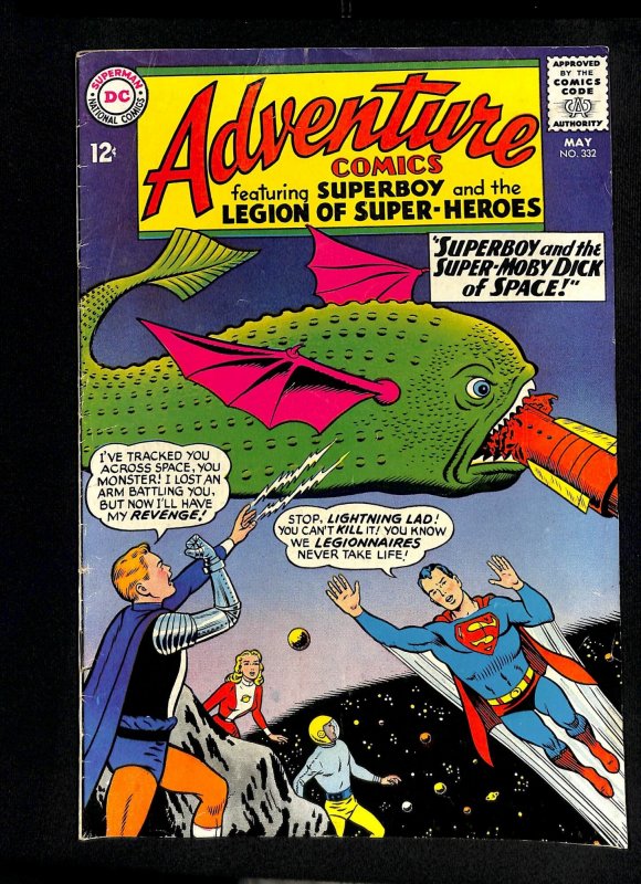 Adventure Comics #332 Superboy!  Moby Dick of Space!