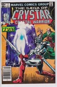 Saga of Crystar, Crystal Warrior #2 Newsstand (1983) VF 8.0, white paper.