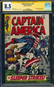 Captain America #102 (1968) Signed by Stan Lee