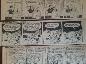 60X Splitsville Baginski & Dodson News Paper Comic Strip 1980 lot 7 x 2.5  