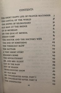 Ernest Hemingway’s short stories(49!) 1986 like new