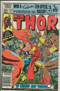 Thor #316 VINTAGE 1982 Marvel Comics Iron Man