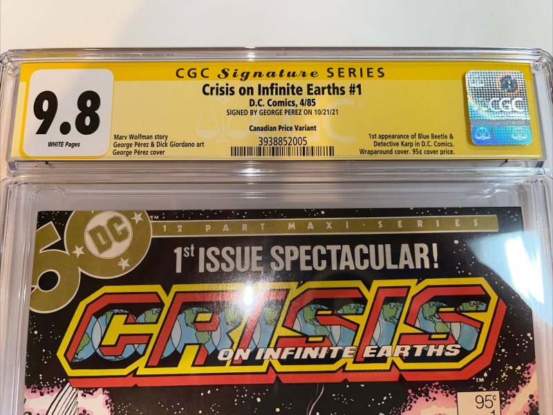 Crisis On The Infinite Earths (1985) # 1 (CGC 9.8 WP SS) CPV | Signed Perez |C2