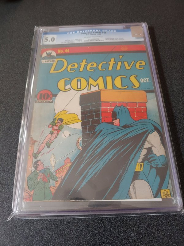 ​DETECTIVE COMICS #44 CGC 5.0 GOLDEN AGE CLASSIC 1940