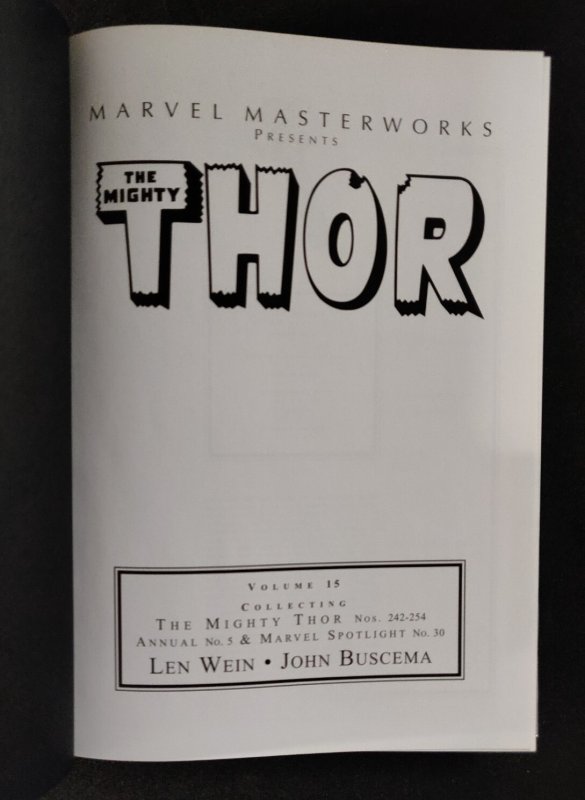 2016 Marvel Masterworks: The Mighty Thor Volume 15 - 1st printing HC OOP (9/9.2)