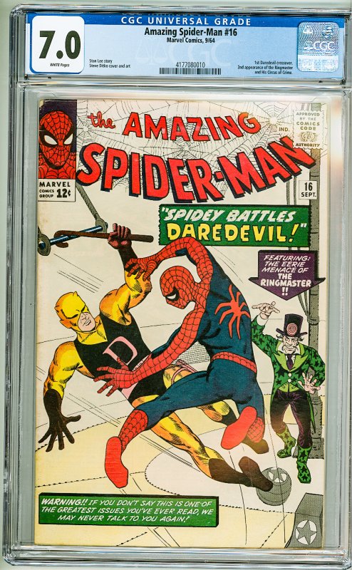 The Amazing Spider-Man #16 (1964) CGC 7.0! White Pages!