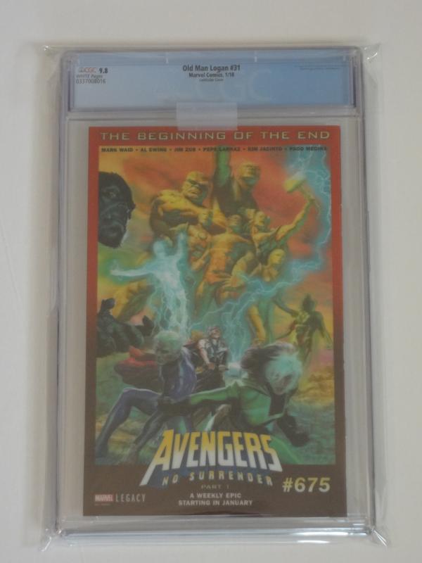 Old Man Logan #31 CGC 9.8; 3D lenticular cover--Homage to Wolverine #2!!