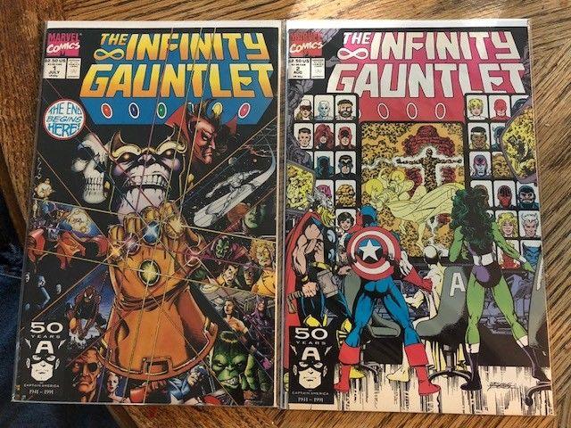 INFINITY GAUNTLET SET 1-6 VF+/NM- THANOS WAR + Silver Surfer 50 VF MOVIE Tie-In