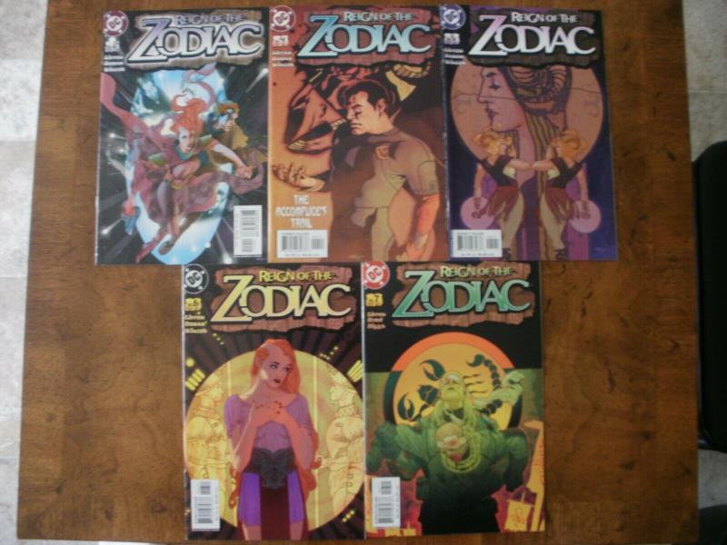 5 DC Comic Book: REIGN OF THE ZODIAC #2 #4 #5 #6 #7 (2003 2004) VG-VF