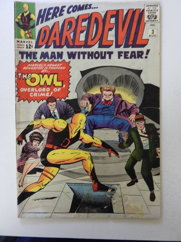 Daredevil #3 (1964) 1st appearance of The Owl GD/VG condition moisture damage