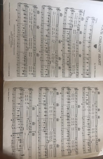 Your cheatin’ heart Hank Williams 1952 sheet music