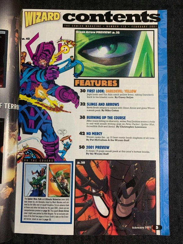 2001 WIZARD Comic Magazine #113 FN 6.0 Green Arrow Cover