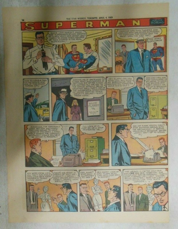 Superman Sunday Page #1014 by Wayne Boring from 4/5/1959 Tabloid Page Size