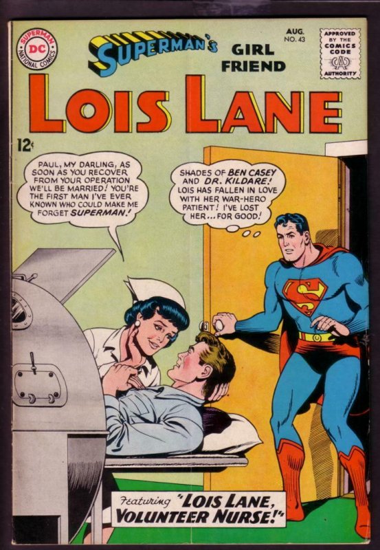 SUPERMAN'S GIRL FRIEND LOIS LANE #43 1963-NURSE ISSUE VG