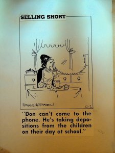 Selling Short Original Comic Strip Art 1980s Kids Day at School Depositions