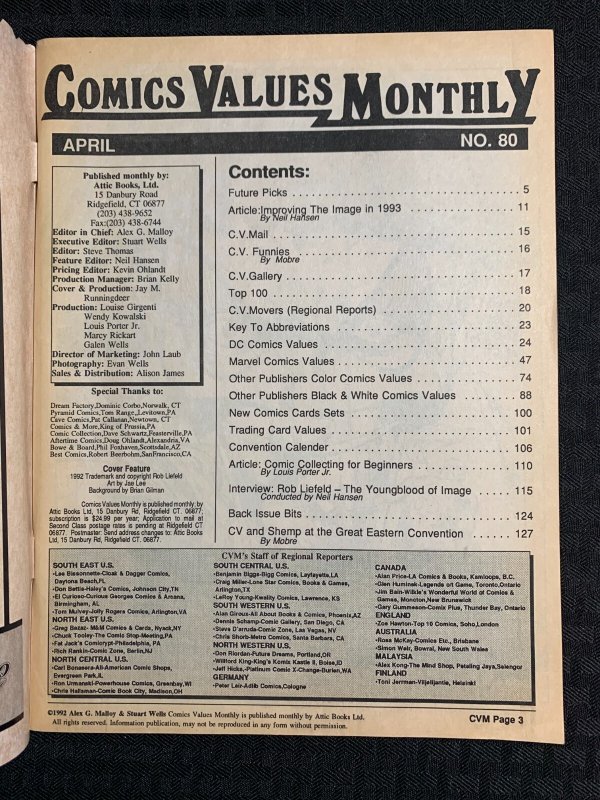 1993 COMICS VALUES MONTHLY Magazine #80 VG+ 4.5 Youngblood with Liefeld Poster