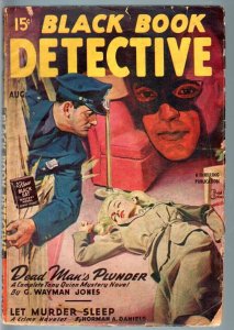 PULP:  BLACK BOOK DETECTIVE 1947 AUG-BLACK BAT-PULP-HERO PULP-RARE VG-
