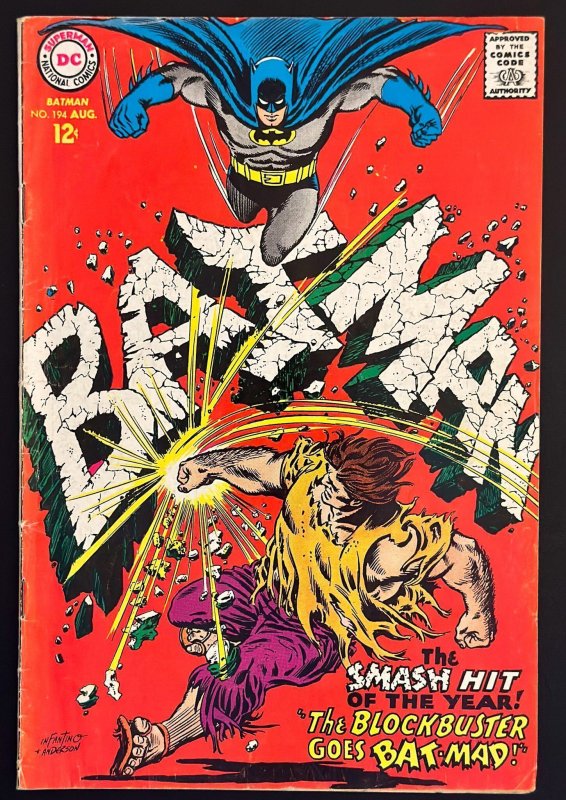 Batman #194 (1967) - Iconic Blockbuster Cover - VG+