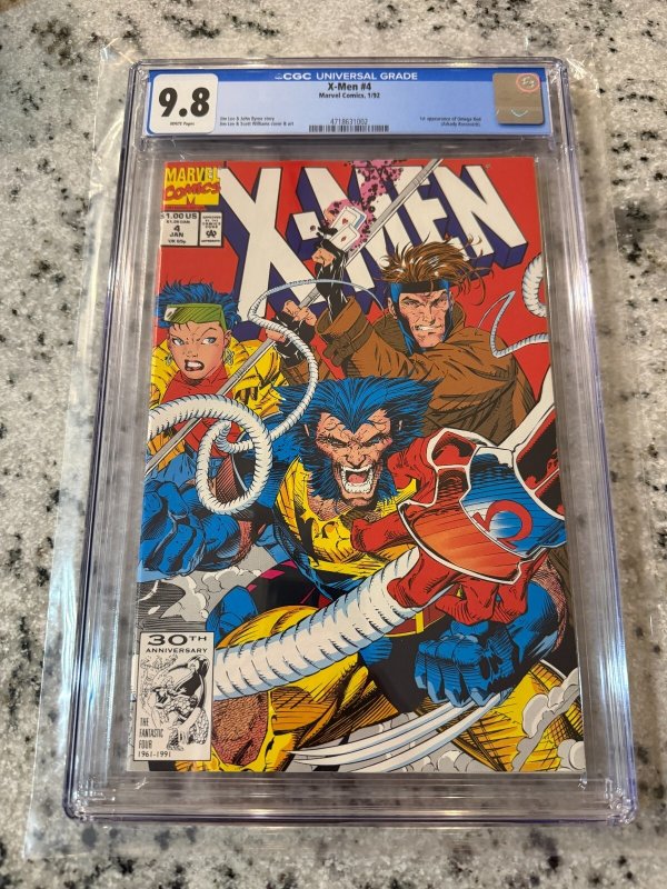 X-Men # 4 CGC Graded 9.8 Marvel Comic Book 1st Omega Red Jim Lee Wolverine JH29