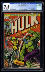 Incredible Hulk #181 CGC VF- 7.5 White Pages 1st Wolverine!