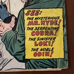 Journey Into Mystery #110 - Thor! Mr Hyde Cobra Loki Jane Foster Odin - 1964