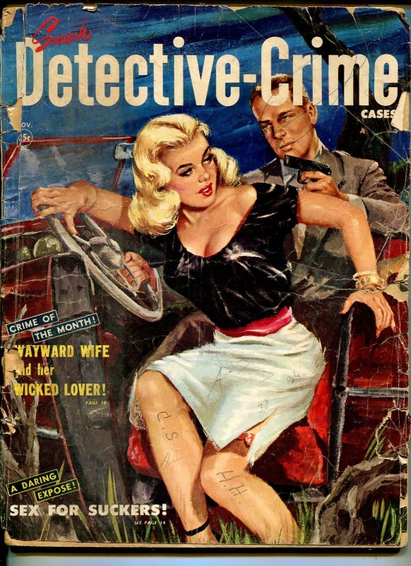 Detective-Crime Cases 11/1950-Skye-GGA horror cover-violent-lurid crime-pulp-P