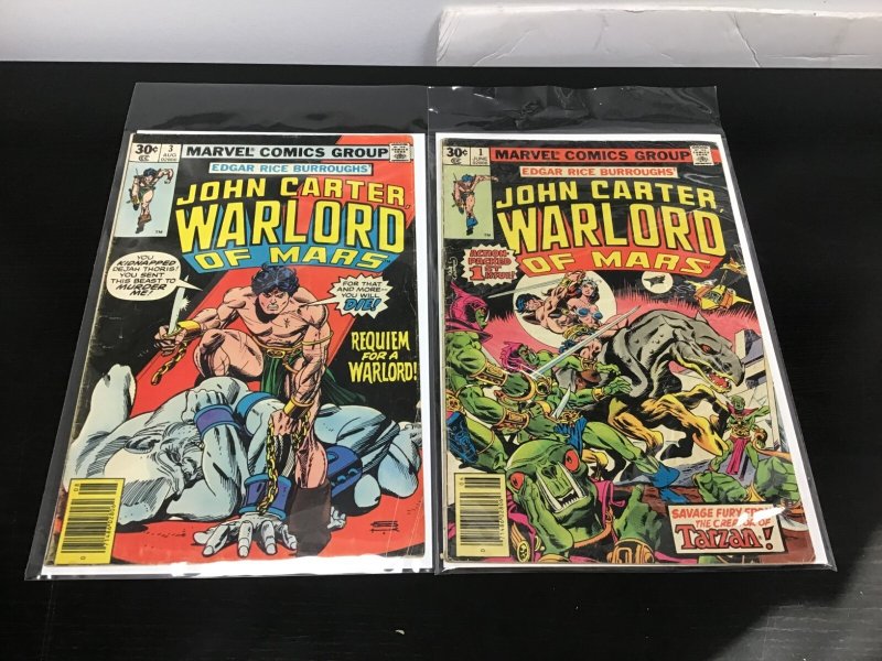 2PC JOHN CARTER WARLORD OF MARS LOT (2.0 OB) #1,3!! 1977