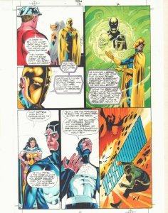 JSA #13 p.7 Color Guide Art - Jay Garrick Flash, Doctor Fate by John Kalisz