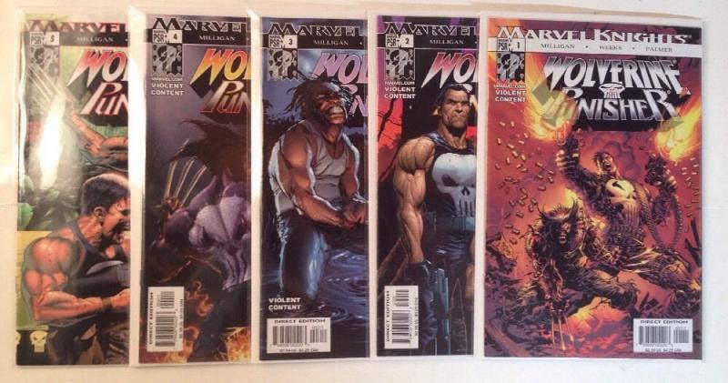 Wolverine Punisher 1-5 Complete Near Mint Lot Set Run Milligan Weeks