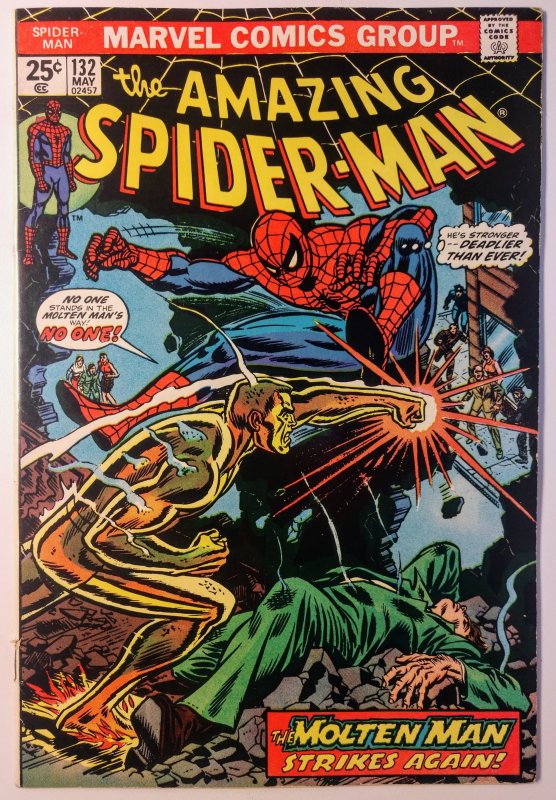 The Amazing Spider-Man #132 (7.5, 1974) Value Stamp is detached