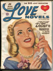 Love Novels 10/1949-pin-up girl cover-female pulp fiction authors-VG