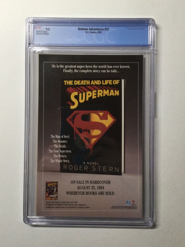 Batman Adventures 12 CGC 9.2 White Pages First Harley Quinn DC Comics