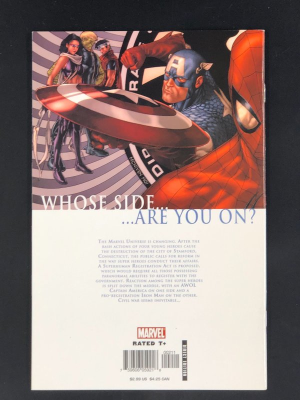 Civil War #2 (2007) VF Spider-Man Reveals His Identity