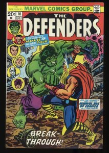 Defenders #10 FN+ 6.5 Thor vs Incredible Hulk!  Avengers-Defenders Crossover!