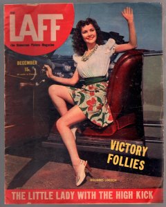 MAG: Laff 12/1945-Dolores Loesch pin-up cover-Miss Tarzan-spicy pix-swimsuits-VG