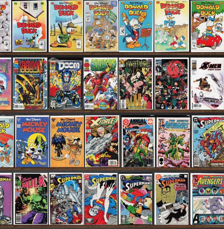 Huge Lot 120+ Comics with Donald Duck, Superman, Captain America & More!