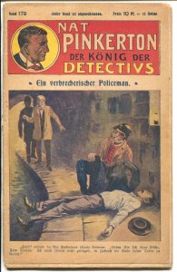 Nat Pinkerton King of Detectives #179 1920's-German edition-rare-G
