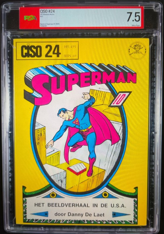 1977 Netherlands Version of Superman #1 with 1939 Iconic Yellow Cover, PSA 7.5
