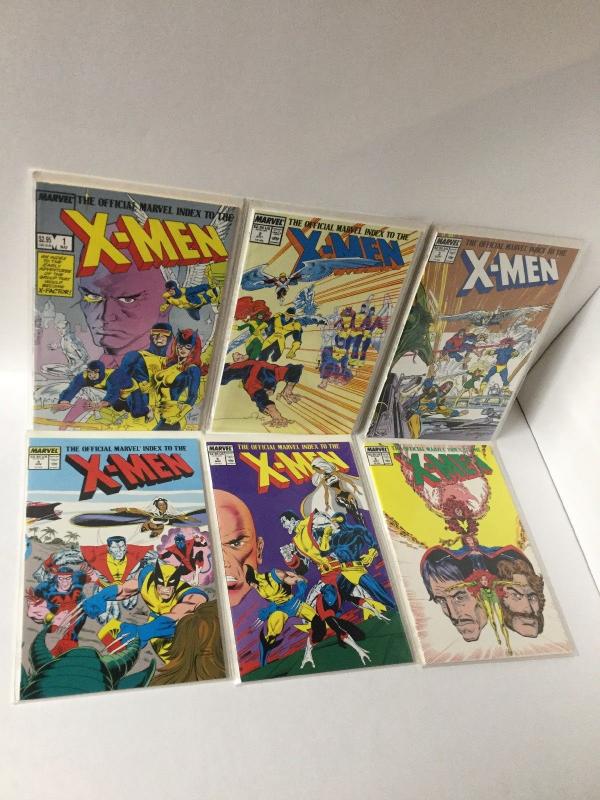 X-men Official Marvel Index 1 2 3 4 5 6 1-6 Nm Near Mint A25