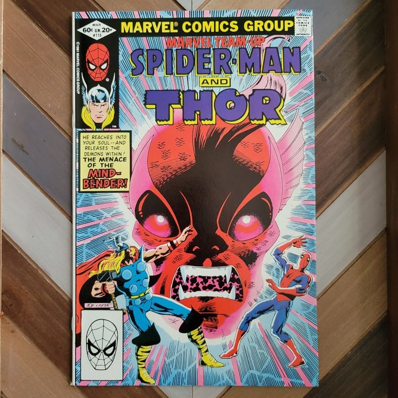 Marvel Team-Up #115 NM- (Marvel 1982) Spider-Man co-starring THOR & Mind-Bender