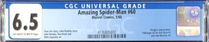 The Amazing Spider-Man #60 (1968) CGC 6.5 OW-W Pages Kingpin Appearance