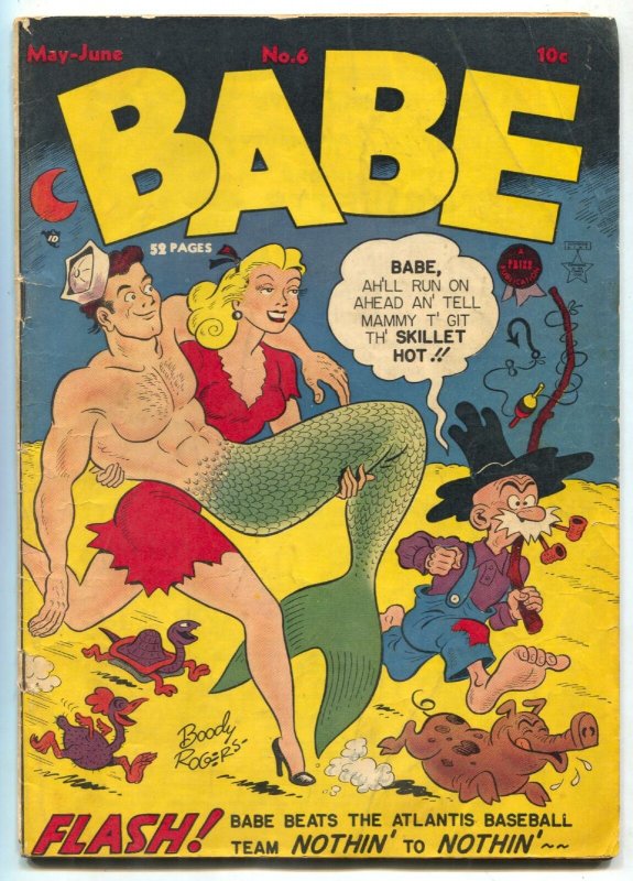 Babe #6 1949- Spicy GGA- Merman/Mermaid cover- Golden Age VG+ 