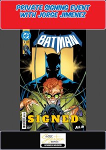 BATMAN #3 MAIN COVER RAW JORGE JIMENEZ SIGNED W/COA PRIVATE SIGNING PRESALE NM