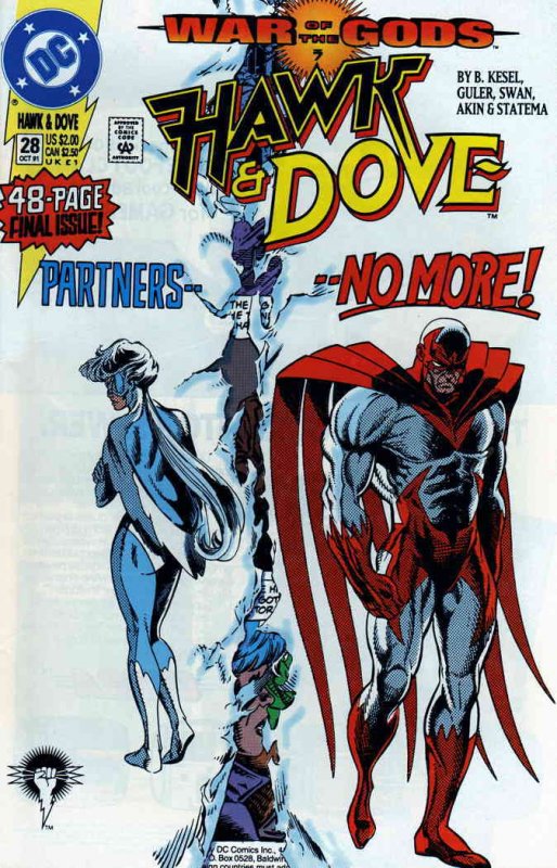 Hawk and Dove (3rd Series) #28 VF ; DC | Last Issue War of the Gods 7