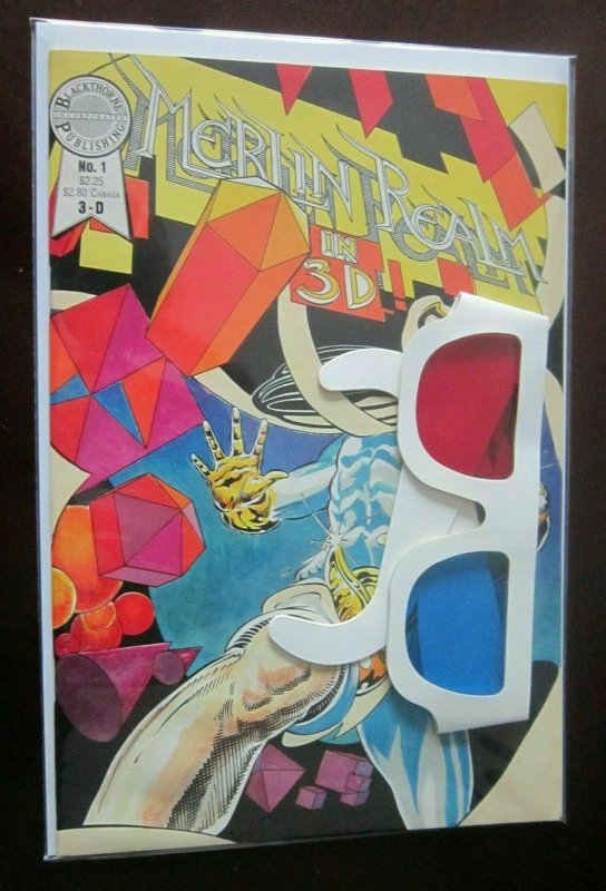 Merlin Realm 3D #1 with glasses 8.0 VF (1985)