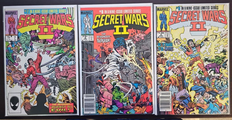 Secret Wars II Issues #1-9 Complete Set