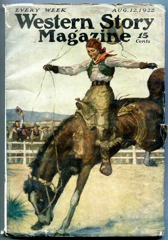 Western Story Magazine Pulp August 12 1922- Peg Leg Garfield VG-